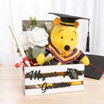 Personalised Glitter Graduation Cap Wooden Crate Storage Box with Text and Year Party Accessory Graduation Gift for Graduates