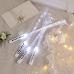 Bâtons de Fibre Lumineuse Blancs Personnalisés avec Texte Remplaçable Feux d'Artifice Mariage Fête Concert Cadeau pour les Jeunes Mariés Amis