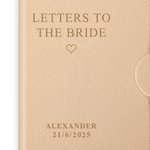 Personalised Letters to Bride Leather A5 Lined Journal Notebook and Pen Set with Engraved Name and Date Bridal Shower Wedding Gift for Her
