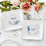 Personalizzato balena medusa animale marino quadrato ceramica Trinket Gioielli Piatto con nome Compleanno Anniversario regalo per le donne