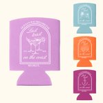 Personalised Multicolor Last Toast On The Coast Bachelorette Club Beer Can Cooler Sleeve with Name City and Year Set of 12 Beach Party Gift for Her