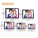 Portrait à Cadre en Bois Personnalisé de Personnage Cartoon et Nom avec Support Lumière LED à Choix Cadeau St-Valentin pour Couple