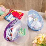 Personalized Cute Peter Rabbit Bunny Initial Fillable Jumbo Easter Egg with Name Holiday Basket Stuffers Easter Birthday Party Favors Gift for Kids