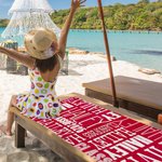 Personalized Colourful Signature Style Graduation Beach Towel with Name Year Vacation Pool Party Graduation Gift for Class of 2024 Graduates