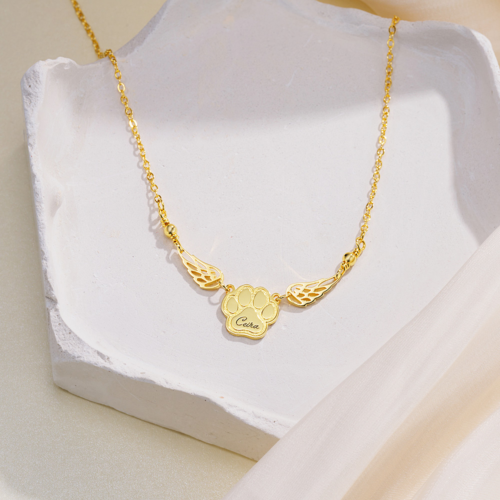 Collier personnalisé avec nom pour la perte d'un animal de compagnie Cadeau commémoratif pour les propriétaires d'animaux de compagnie.