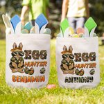 Personalised Camouflage Bunny Egg Hunter Bucket Bag with Name Easter Party Hunt Basket Holiday Birthday Gift for Boys Girls