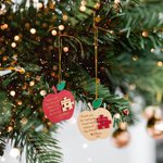 Personalised Engraved Wooden Apple Puzzle Ornament with Name and Year Back to School Appreciation Gift for Teacher