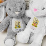 Personalised My First Easter Cute Bunny Plush Stuffed Toy with Name and Year Easter Baby Shower Gift for Kids