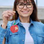 Personalised Engraved Wooden Apple Puzzle Ornament with Name and Year Back to School Appreciation Gift for Teacher