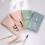 Personalisierte bunte Blume Initial & Name Leder Make-up-Pinsel Tasche mit 8 Stück Make-up-Pinsel Muttertag Hochzeit Geschenk für sie