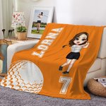 Personalizzato Golf Sports Cartoon Character Soft Throw Blanket con nome e numero Birthday Club Home Decor Gift for Golfers Golf Players