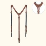 Gepersonaliseerde herenbretels in Y-vorm van rundleder met gegraveerde naam Cadeau voor mannen Vaderdag accessoire voor bruidegoms