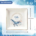 Personalizzato balena medusa animale marino quadrato ceramica Trinket Gioielli Piatto con nome Compleanno Anniversario regalo per le donne