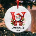 Personalised Santa Letter Ceramic Ornament with Name and Year Tree Decor Christmas Gift for Friend Family