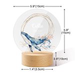 Gepersonaliseerd Walvis Zeepaard Zeedieren Acryl LED Nachtlampje met Houten Voet en Naam Home Decor Baby Shower Verjaardagscadeau voor Jongens Meisjes