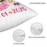 Personalized Cartoon Baby Birth Announcement Soft Throw Pillow Cover with Name Nursery Room Decor Birthday Baby Shower Gift for Newborn
