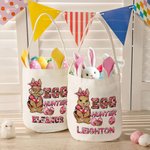 Personalised Camouflage Bunny Egg Hunter Bucket Bag with Name Easter Party Hunt Basket Holiday Birthday Gift for Boys Girls