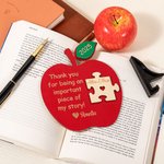 Personalized Wooden Apple Puzzle Sign with Engraved Name Year and Stand Teacher Back to School Appreciation Gift for Teacher