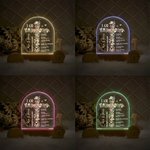 Veilleuse LED à 4 couleurs changeantes avec socle en bois Décoration de chambre d'enfant Première Communion Baptême Cadeau pour enfants