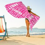 Personalized Colourful Signature Style Graduation Beach Towel with Name Year Vacation Pool Party Graduation Gift for Class of 2024 Graduates