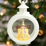 Gepersonaliseerde kousen ontwerp LED licht kerst vlamloze kaars lantaarn Ornament met 1-6 namen en jaar Feest Decor Cadeau voor familie