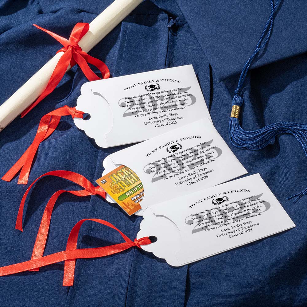 Porte enveloppe personnalisé avec nom et année Lottery Ticket Envelope Holder Set of 15 Graduation Party Favor Thank You Gift for Guests