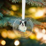 Gepersonaliseerd Forever Loved Hond Kat Fotoportret Tekening Ornament met Naam Kerstboom Decor Herdenking Sympathie Cadeau voor Huisdierbezitters