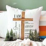 Personalisierte Wald Kreuz Bibel Vers werfen Kissenbezug mit Namen Erstkommunion Party Home Decor Taufe Geschenk für Kinder Jungen