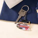 Personalized 3D Effect Graduation Cap Book Keychain Bag Charm with Name and Year Class of 2025 Graduation Gift for Graduates