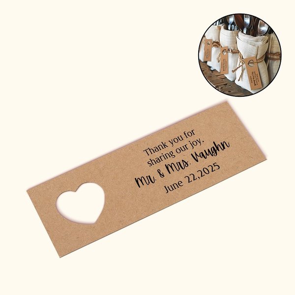 Personalized Thank You For Sharing Our First Meal Tag Set for Table Decor with Name and Date Wedding Favor Gift for Engaged Couple