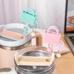 Personalised Beach Bag Straw Cover Topper with Initial Charm Accessories for Stanley Tumbler Birthday Party Favors Gift for Women