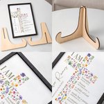 Gepersonaliseerd gebloemd Kruis Zegen Bijbelvers Houten Plaquette Frame met standaard Naam en Tekst Doop Eerste Communie Bureaudecoratie Cadeau voor Kinderen Meisje