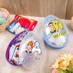 Personalized Cartoon Character Rabbit Chick Initial Jumbo Easter Egg with Name Easter Basket Stuffers Party Favors Birthday Gift for Kids