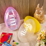 Personalized Simple Style Name Multicolor Fillable Jumbo Easter Egg Holiday Basket Stuffers Easter Birthday Party Favors Gift for Kids