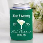 Personalized Margs and Matrimony 12oz-16oz Can Cooler with Year and Text Set of 12 Bachelorette Party Favors Bridal Shower Gift for Her