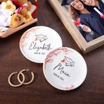 Personalisierte Klasse von 2025 Graduation Cap Keramik-Schmuck-Schale mit Namen und Schulnamen Graduation Geschenk für sie
