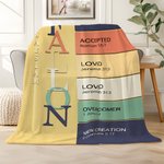 Personalized God Says I Am Name Meaning on Bible Verse Colorful Soft Throw Blanket Baptism Confirmation Christmas Gift for Christians Family Kids