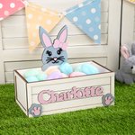 Personalisierte niedlichen Hase Holzkorb mit Namen Ostereierjagd Geburtstag Urlaub Party Favors Geschenk für Kinder