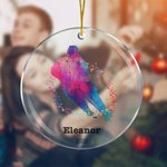 Personalized Ice Hockey Sports Silhouette Christmas Acrylic Ornament with Name Birthday Christmas Tree Decor Gift for Ice Hockey Team Players