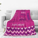 Personalized School Memorial Blanket with Name and Text Graduation Gift for Graduate Athletic Club Member