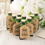 Personalized Take A Shot We Tied The Knot Kraft Paper Wedding Wine Tags with Name Date and String Set of 6 Bridal Shower Bachelorette Party Favors