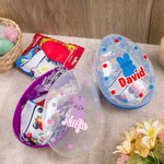 Personalized Cute Bunny Dot Design Fillable Jumbo Easter Egg with Name Holiday Basket Filler Easter Party Gift for Kids