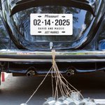 Personalised Romantic Just Married Wedding Car Number Plate with Name and Date Wedding Anniversary Gift for Newlyweds Couple