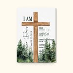 Henkilökohtainen Cross Raamatun jae Canvas maalaus teksti seinä sisustus ensimmäinen ehtoollinen ristiäiset kastaminen kaste lahja lapsille