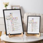 Gepersonaliseerd gebloemd Kruis Zegen Bijbelvers Houten Plaquette Frame met standaard Naam en Tekst Doop Eerste Communie Bureaudecoratie Cadeau voor Kinderen Meisje