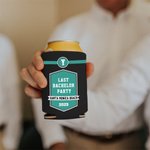 Personalized Multicolour Family Reunion Beer Can Cooler Sleeve with Initial Text Location and Year Set of 12 Vacation Party Gift for Family