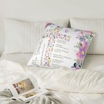 Personalized Floral Cross Bible Scripture Throw Pillow Cover with Name The First Baptism Communion Confirmation Gift for Daughter Goddaughter