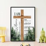 Henkilökohtainen Cross Raamatun jae Canvas maalaus teksti seinä sisustus ensimmäinen ehtoollinen ristiäiset kastaminen kaste lahja lapsille