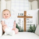 Personalisierte Wald Kreuz Bibel Vers werfen Kissenbezug mit Namen Erstkommunion Party Home Decor Taufe Geschenk für Kinder Jungen