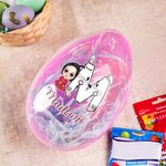 Personalized Cartoon Character Rabbit Chick Initial Jumbo Easter Egg with Name Easter Basket Stuffers Party Favors Birthday Gift for Kids